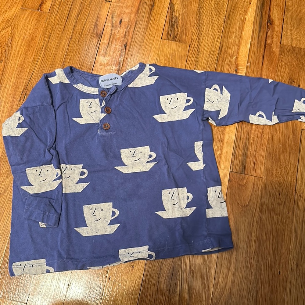 Bobo choses t cup face long sleeve t, 2-3